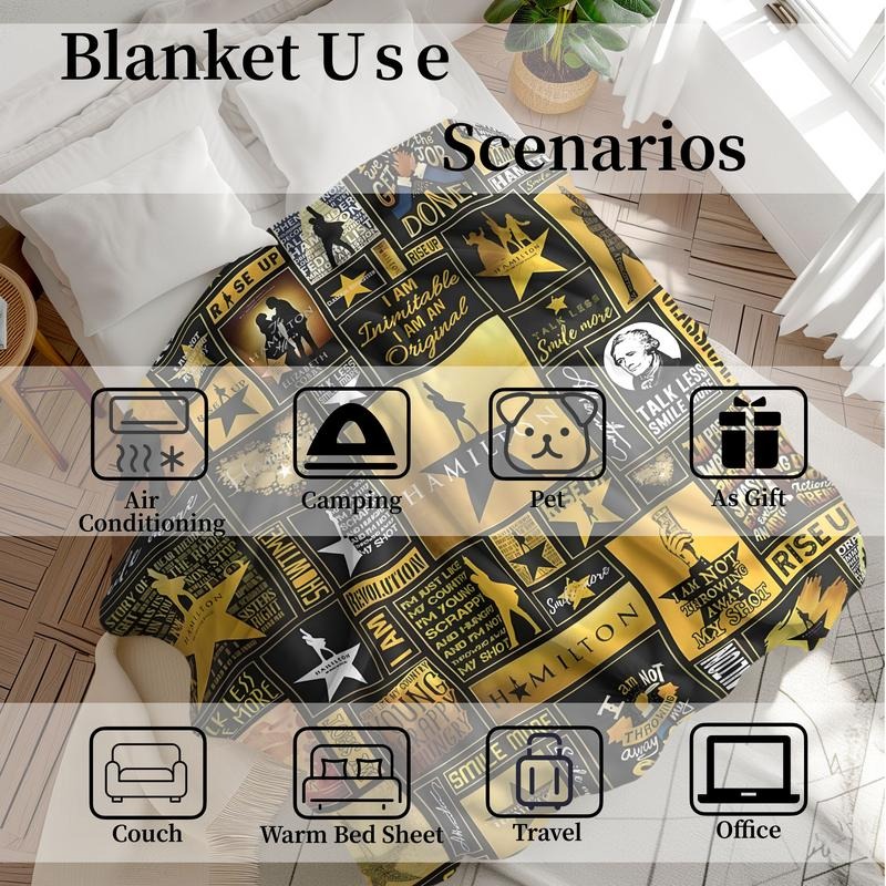 Hamilton Musical Fan Soft Flannel Blanket