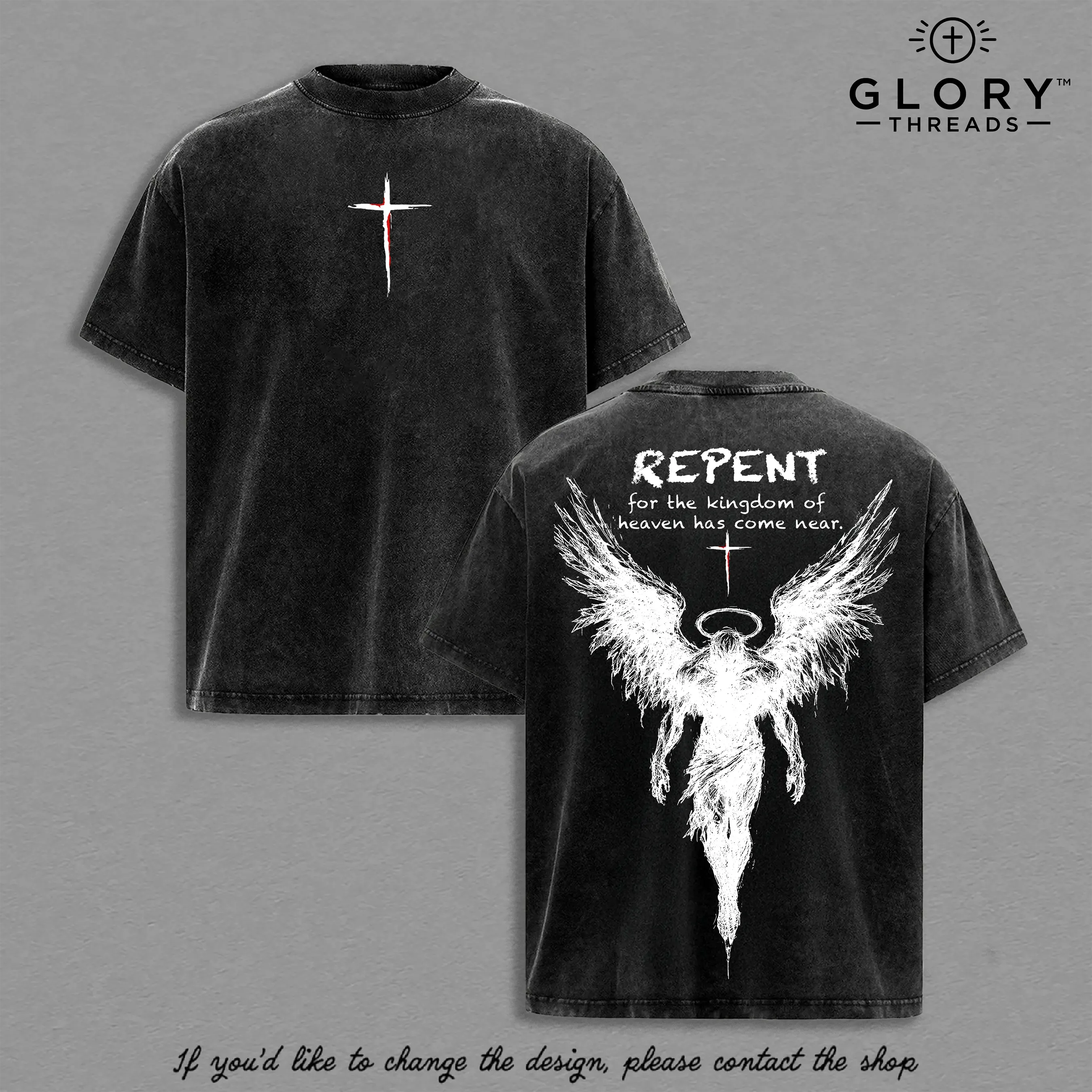 Repentance Angel Wings Faith Pattern T-shirt
