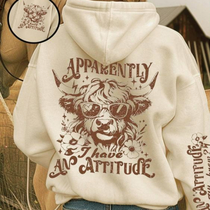 Apparently I Have An Attitude Cow Print Sweatshirt