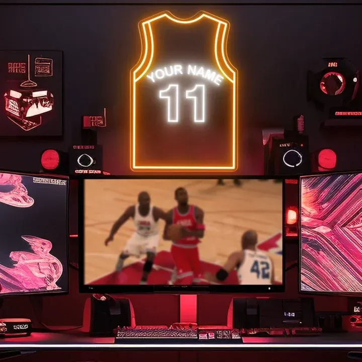 Customized Football/Soccer/Baseball/Basketball Jersey LED Neon Lights