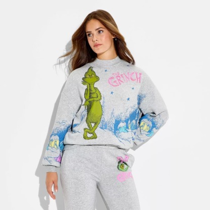 Women's Grinch Fleece Graphic Two-Piece Set
