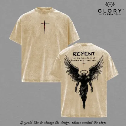 Repentance Angel Wings Faith Pattern T-shirt