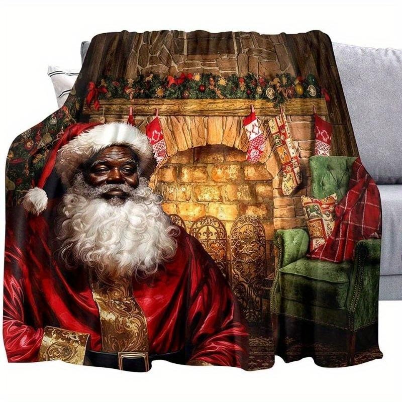 Black Santa Claus Blanket