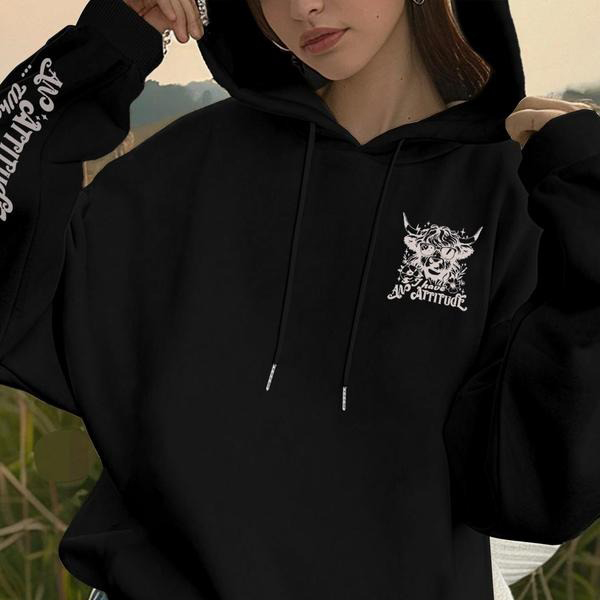 Apparently I Have An Attitude Cow Print Sweatshirt