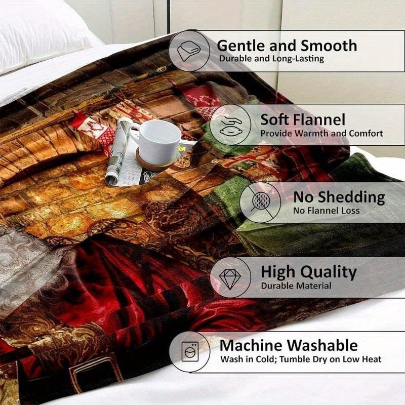 Black Santa Claus Blanket