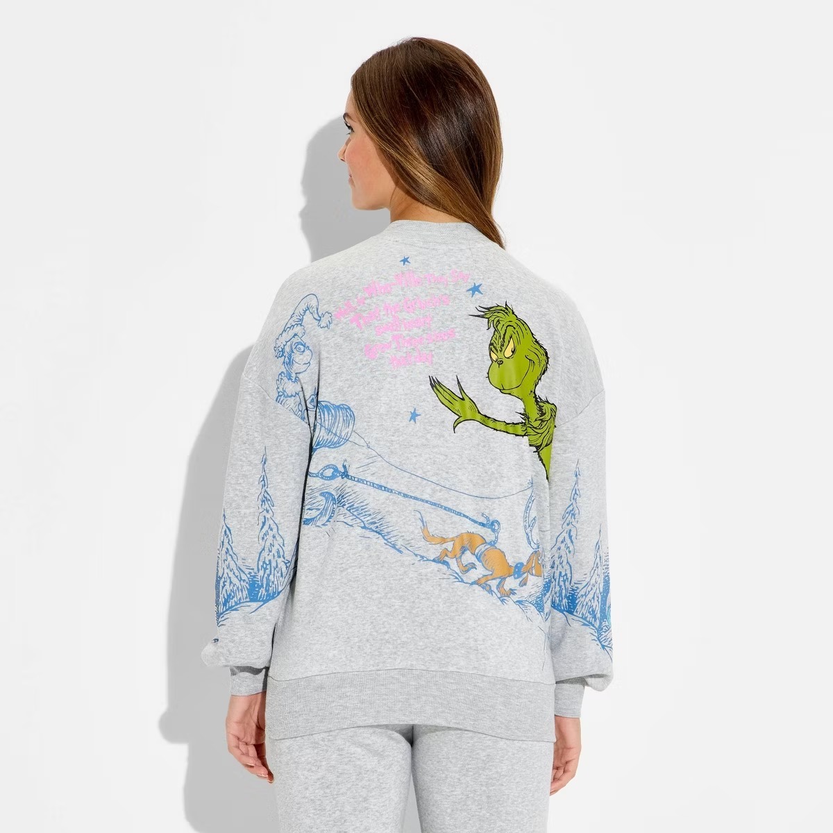 Women's Grinch Fleece Graphic Two-Piece Set