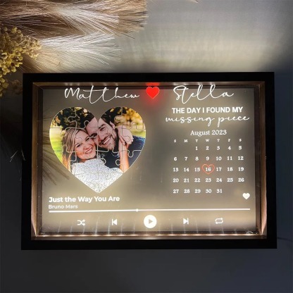 Custom The Day I Found My Missing Piece Song Lightbox Gift