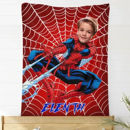 Personalized Spiderman Superhero Fleece Blanket