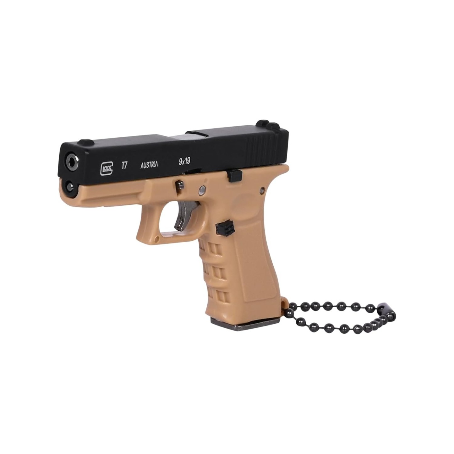 Mini Metal Pistol Keychain with Movable Parts