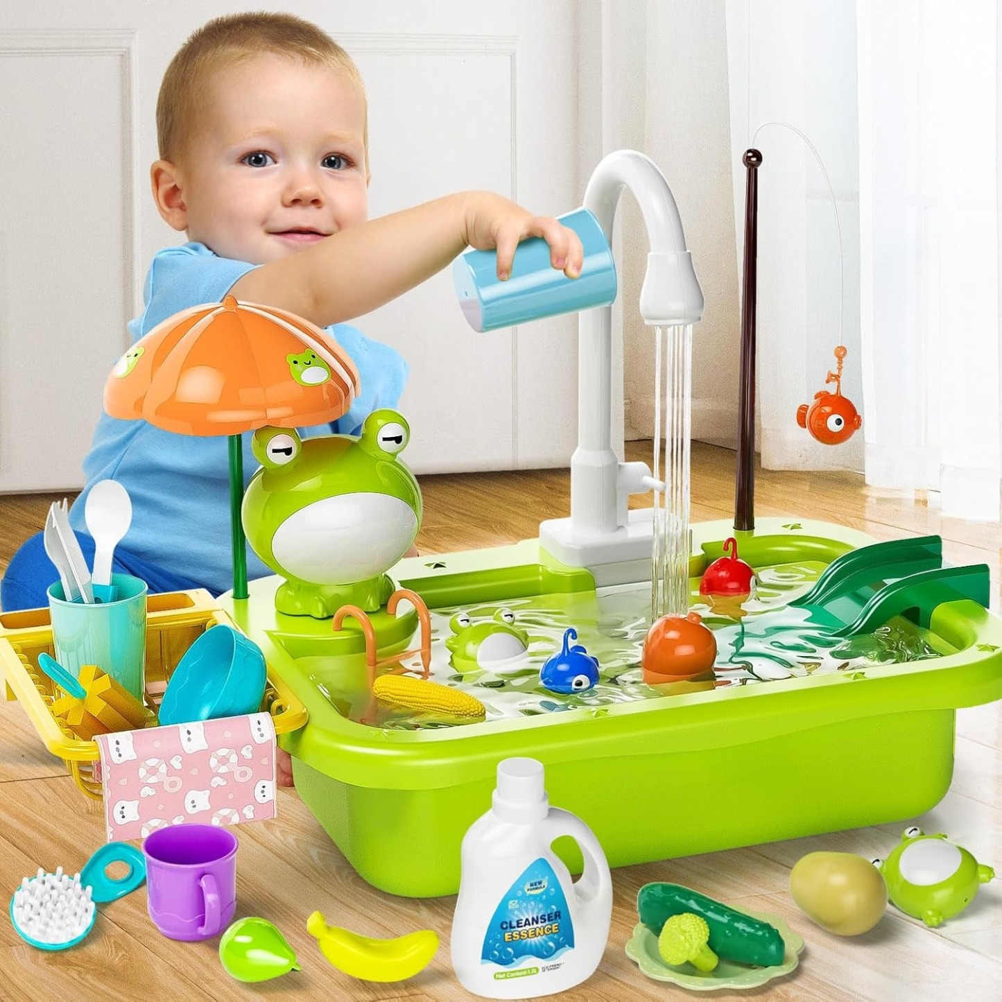 Electric Frog Bath Toy – Automatic Floating Water Spray Fountain for Toddlers, Fun Baby Bathtub Toy