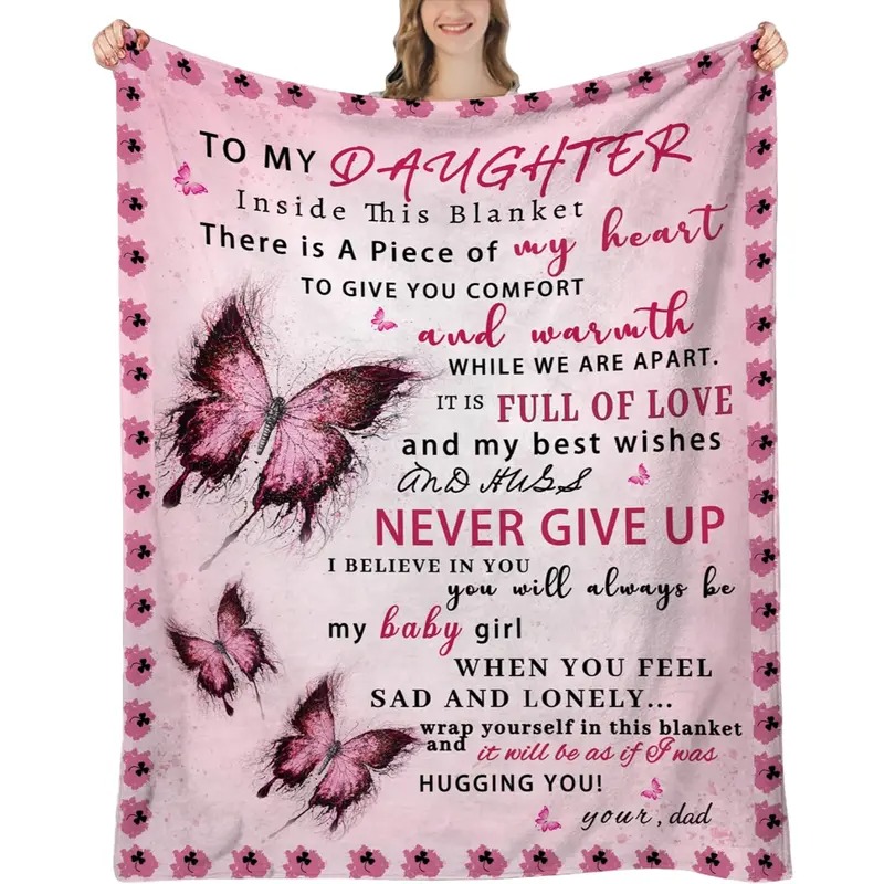 To My Daughter Butterfly Blanket