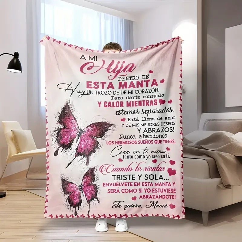 To My Daughter Butterfly Blanket