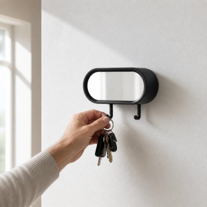 ✨ LED Mirror Garage Key Holder – Wall Mounted Glow Rack 🔑🚗