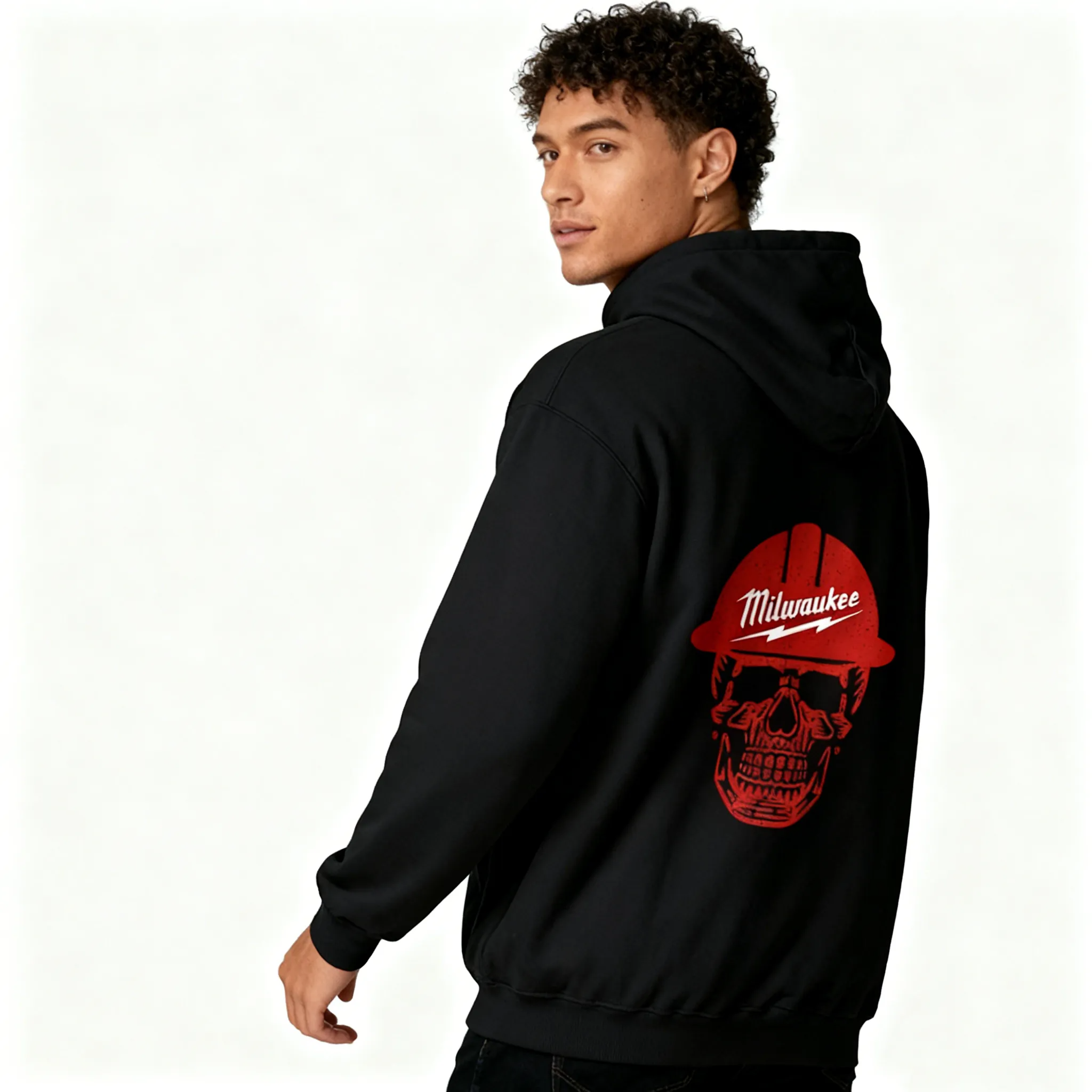 Milwaukee Tool Red Hard Hat Skull Sweatshirt