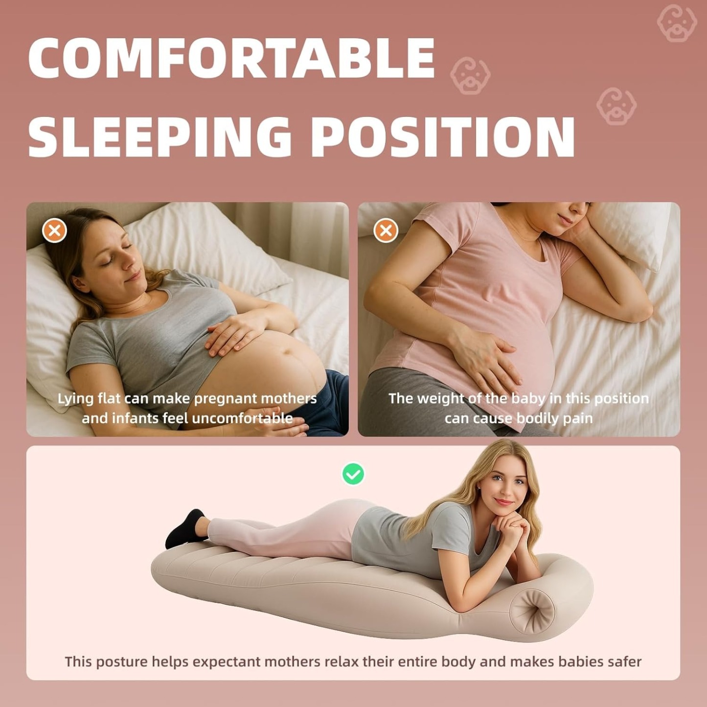 Inflatable Pregnancy Pillow with Belly Hole – Comfortable Stomach Sleeping & Relax Support for Moms-to-Be