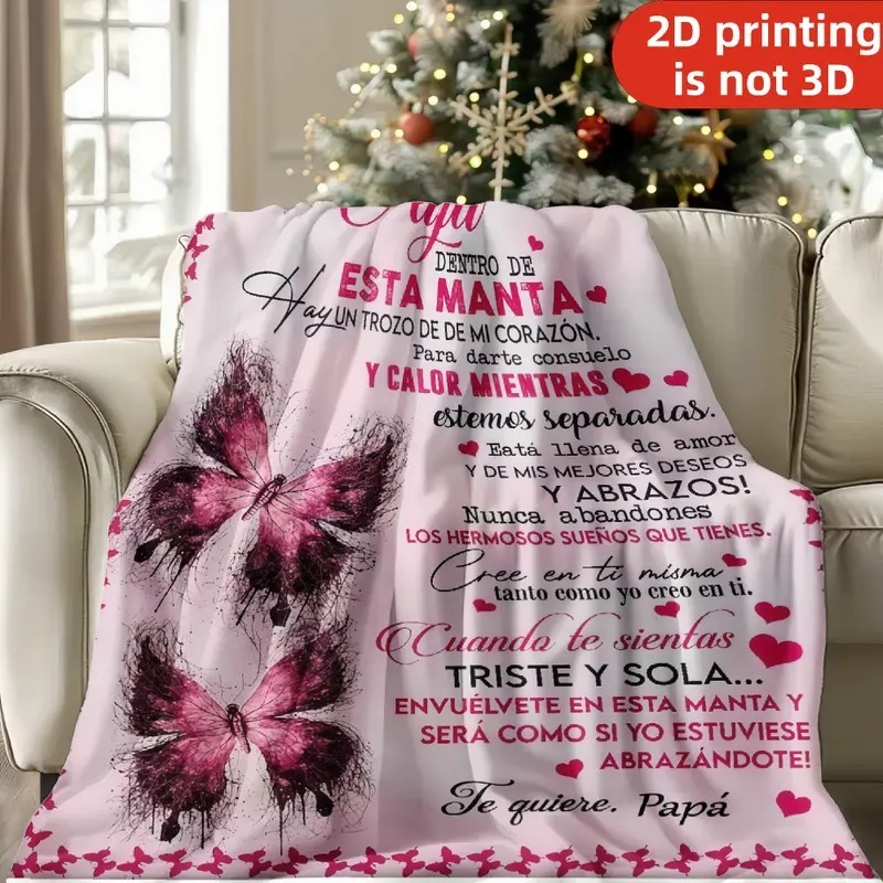 To My Daughter Butterfly Blanket
