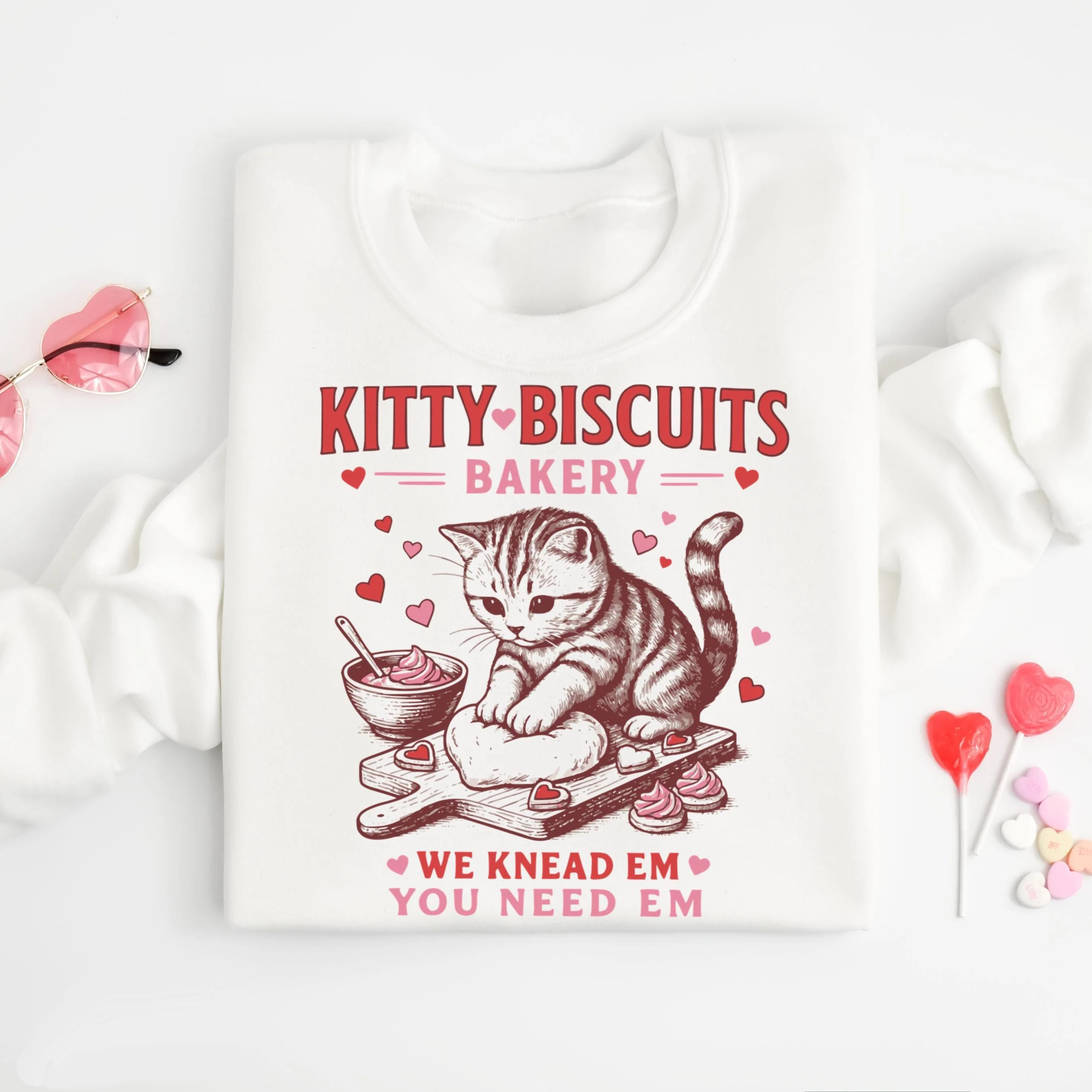 Valentines Cat Sweatshirt