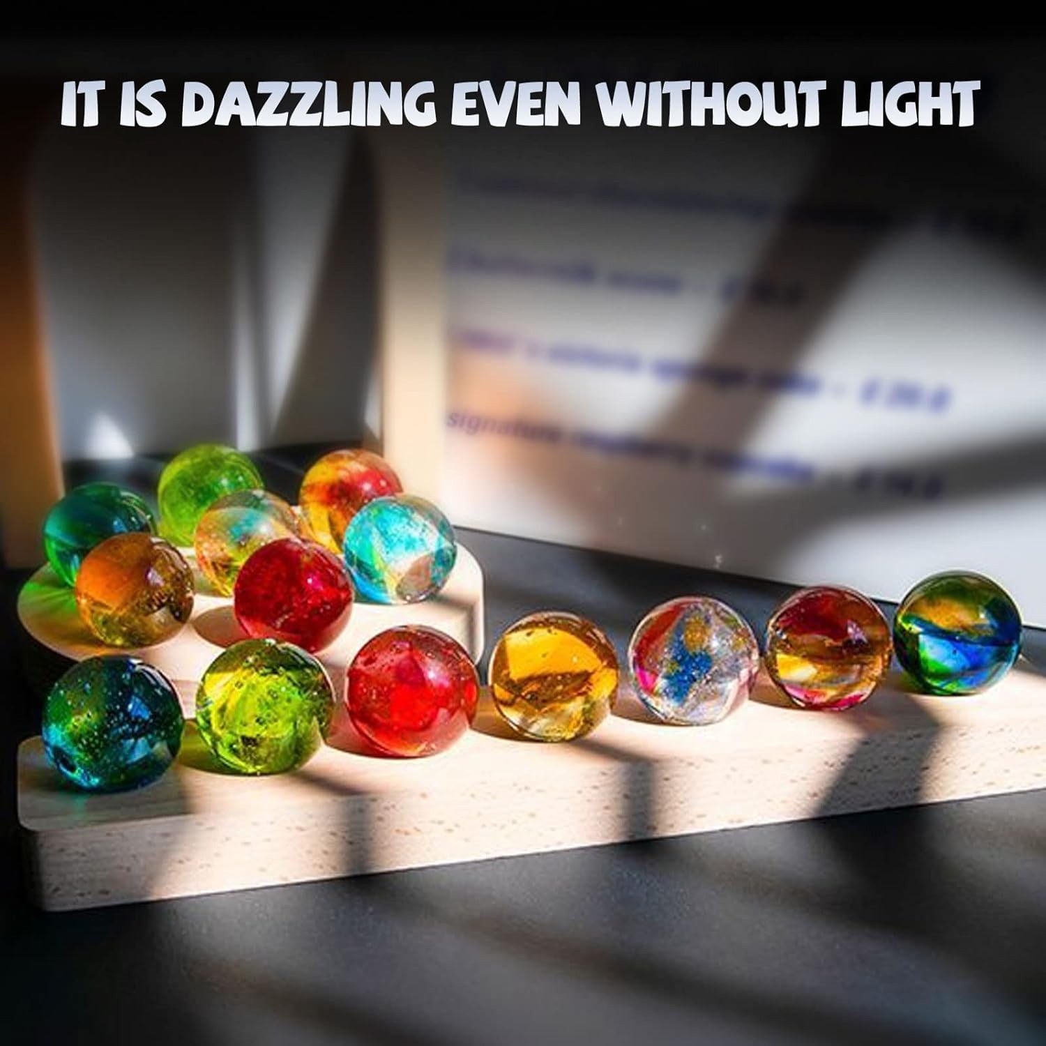 7 Colors Glass Crystal Ball Light with Wood Base