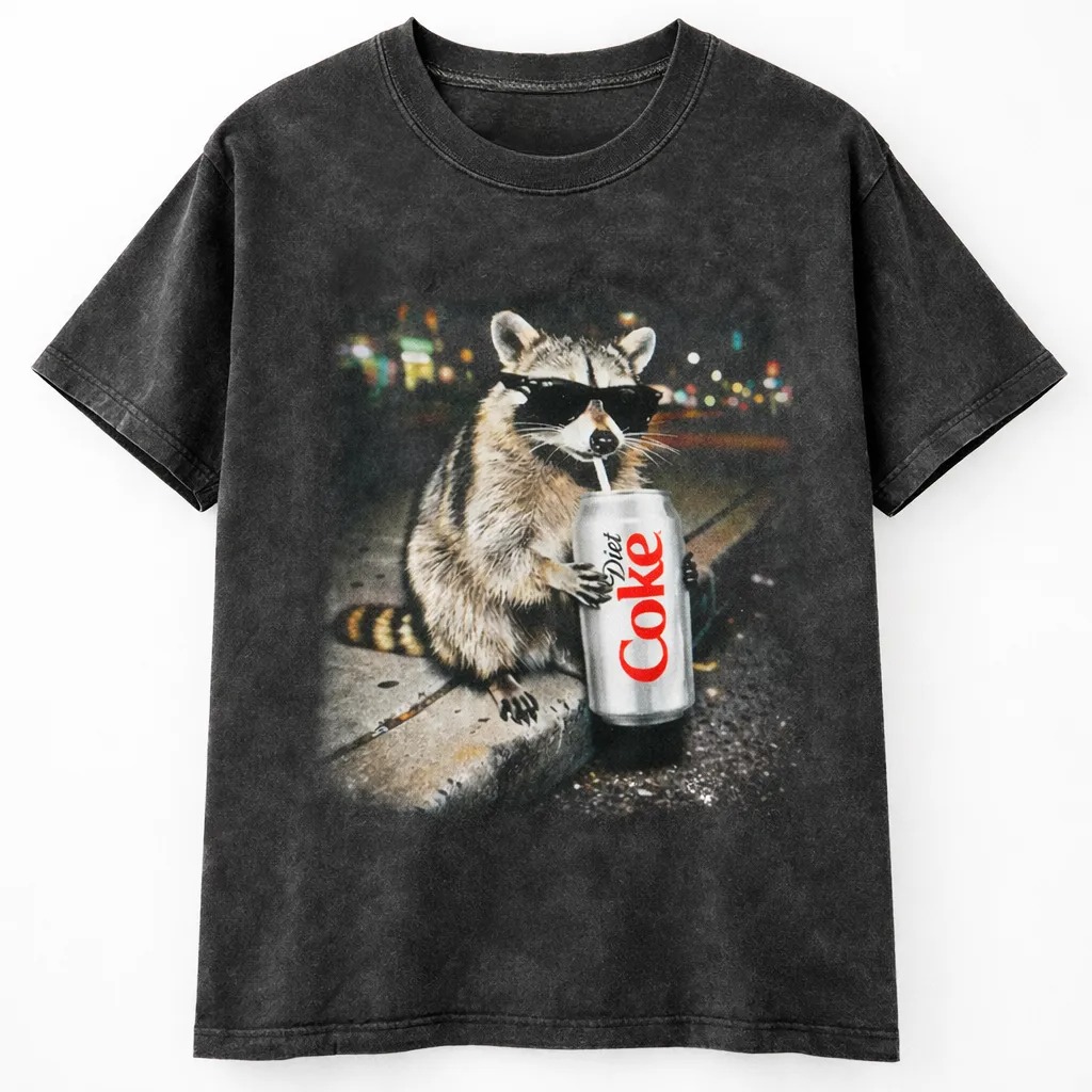 Vintage Raccoon Taco Graphic T-Shirt – Funny Late Night Food Lover Tee