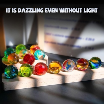 7 Colors Glass Crystal Ball Light with Wood Base