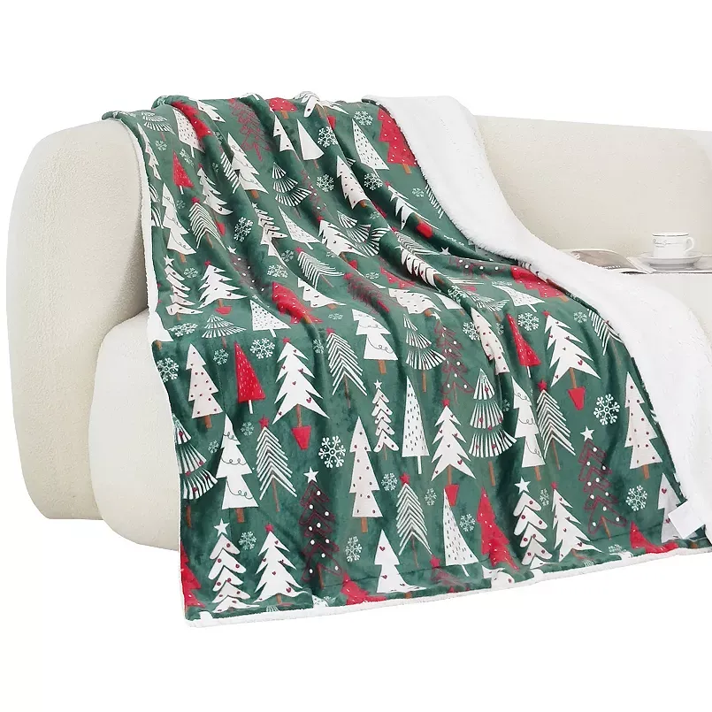Elegant Comfort Reversible Christmas Blanket