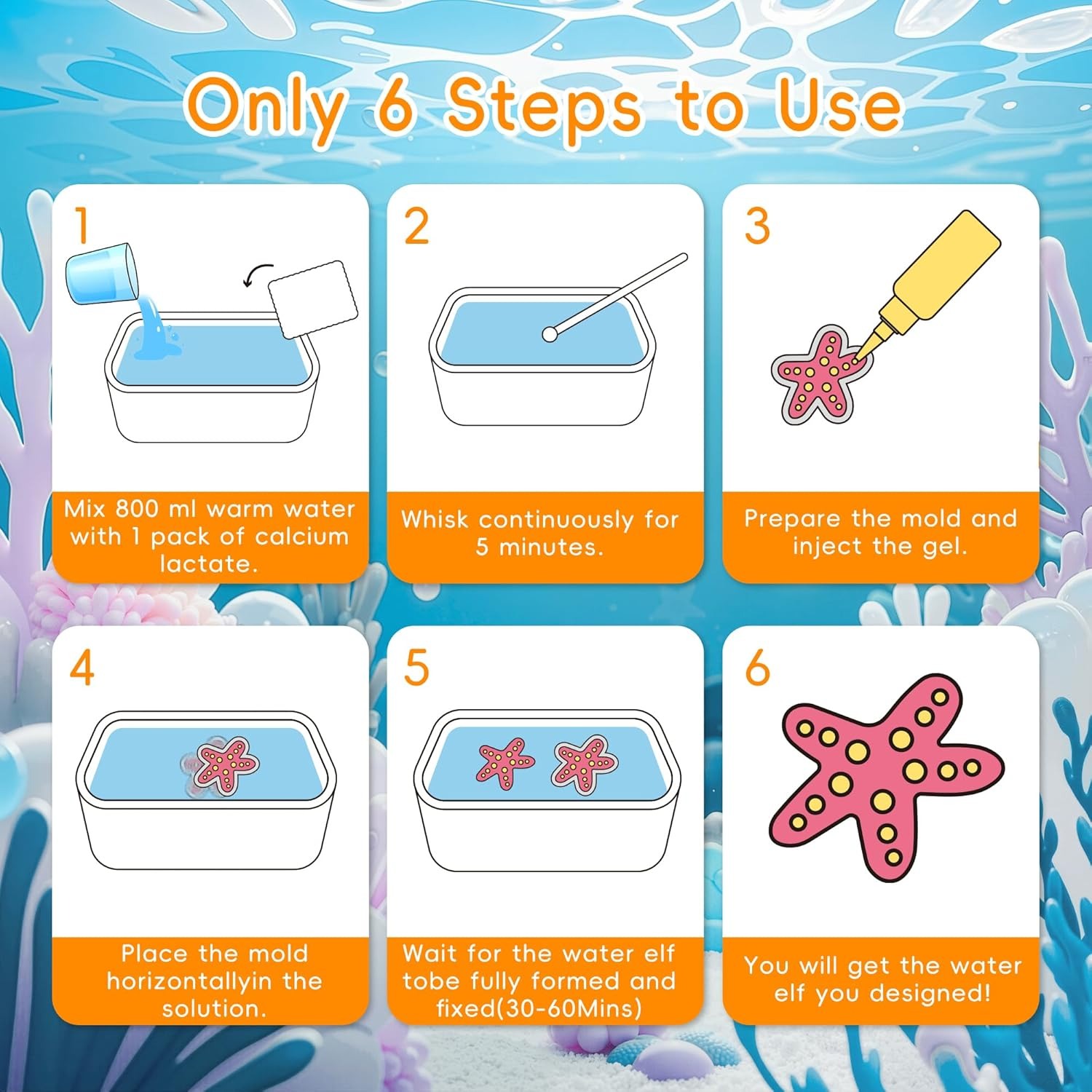 Magic Water Elf DIY Squishy Kit – Colorful Water Creature Science Craft Toy for Kids