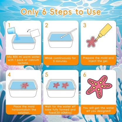 Magic Water Elf DIY Squishy Kit – Colorful Water Creature Science Craft Toy for Kids