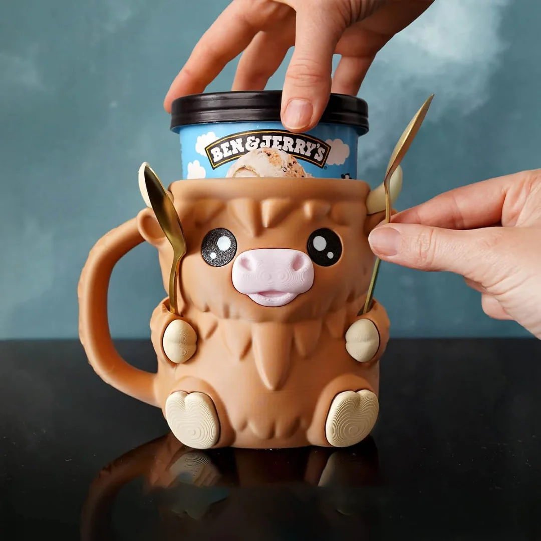 Highland Cow Ice Cream Mug Holder