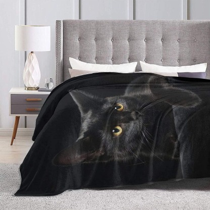 Black Cat Cuddly Blanket