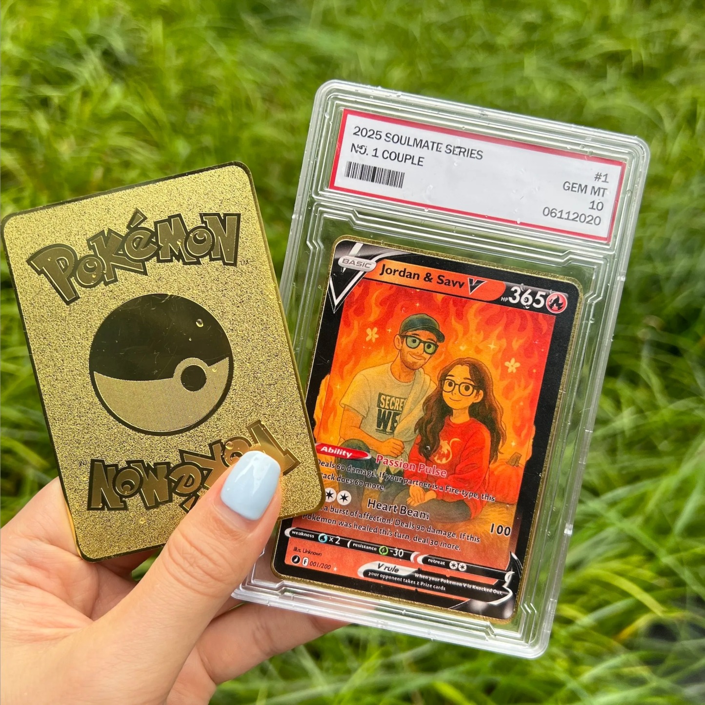 Custom Anime PokeLove 8 Types V Card For Couples