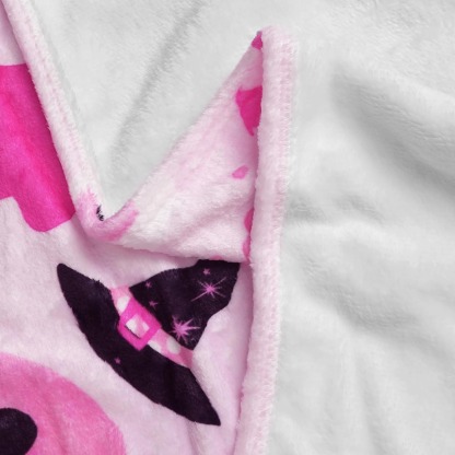 Pink Pumpkin Skull  Halloween Blanket