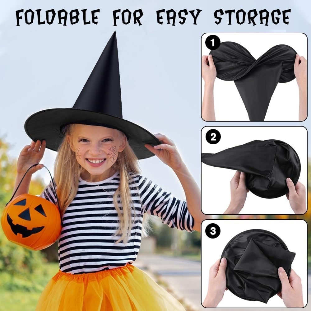 6 PCS Hanging Witch Hat Decor Halloween Party Kit