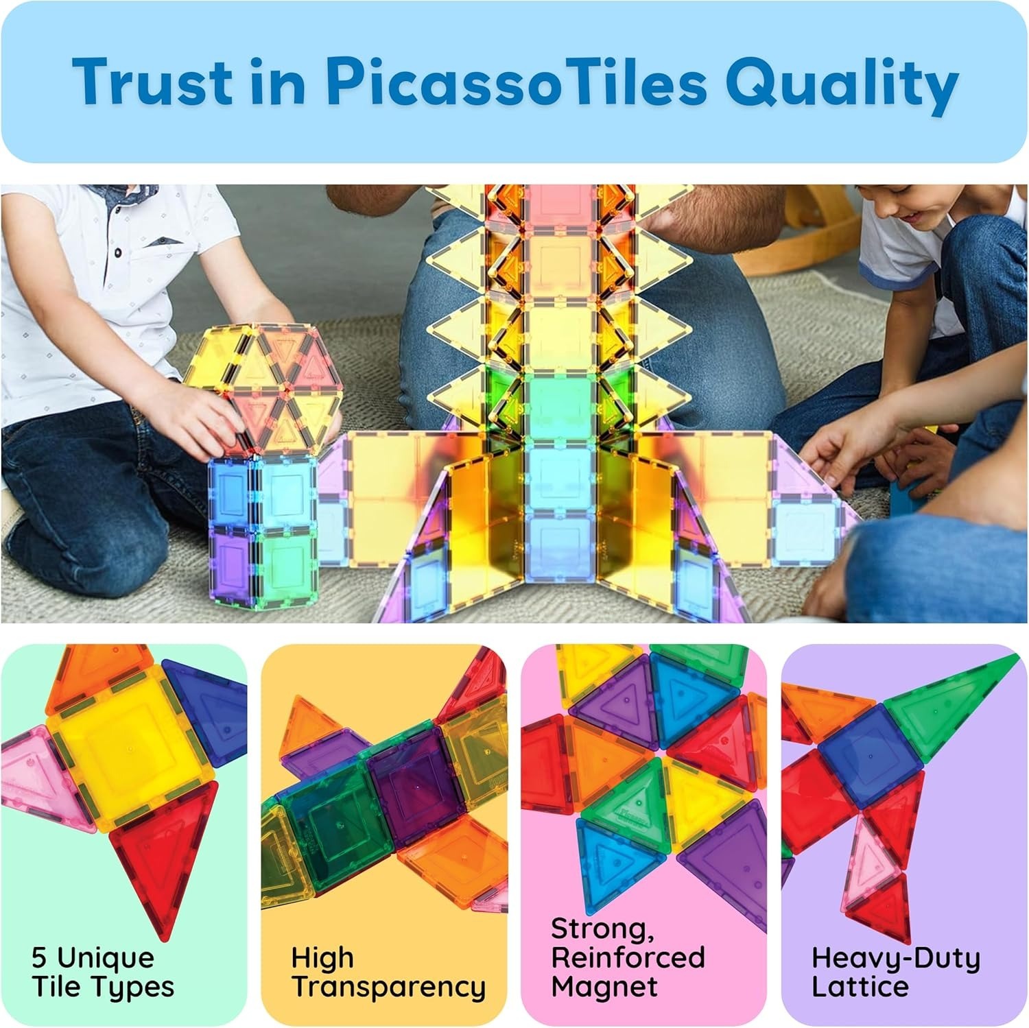 Magnetic Building Tiles – Creative 3D Construction Set
