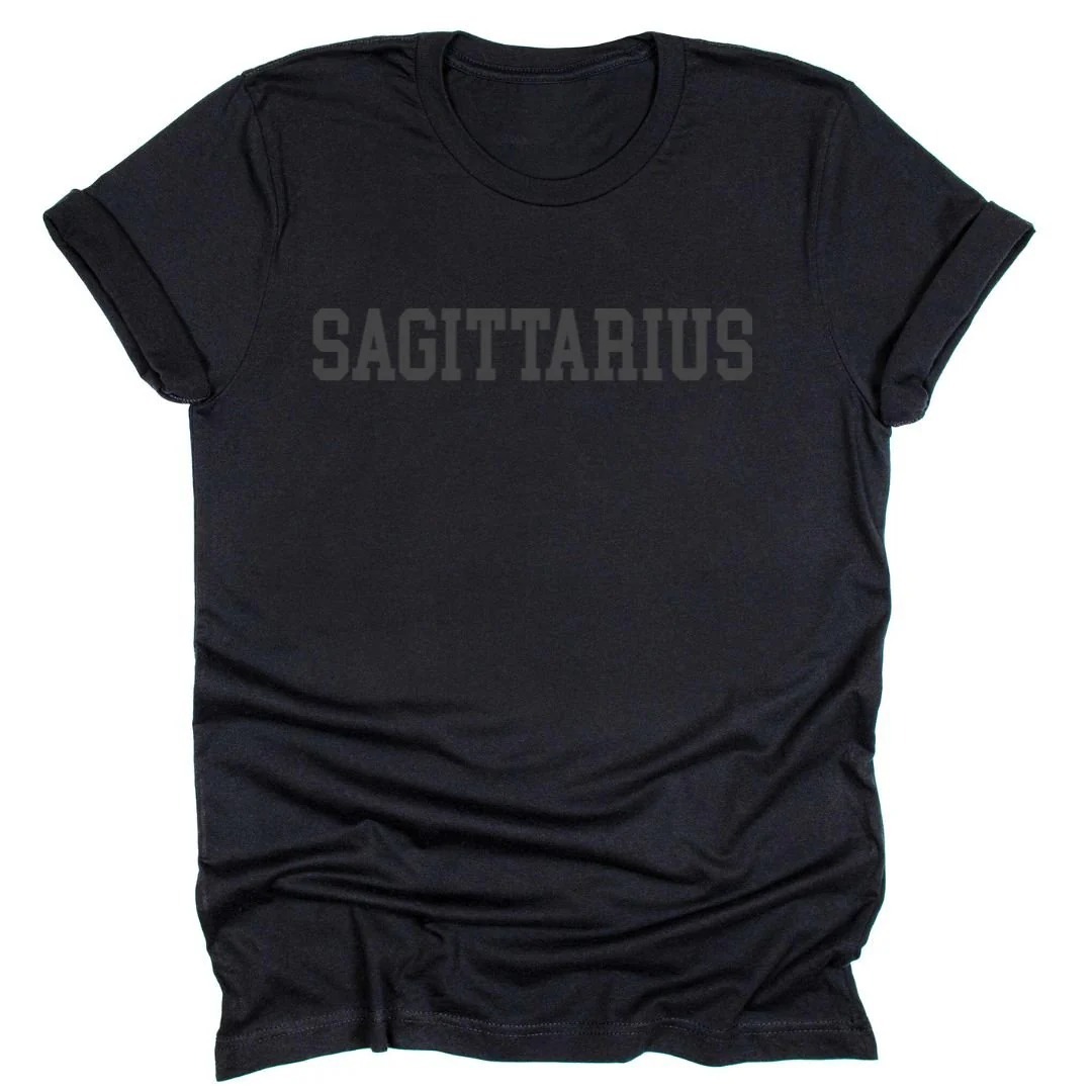 Twelve Zodiac Signs Simple Print T-shirt