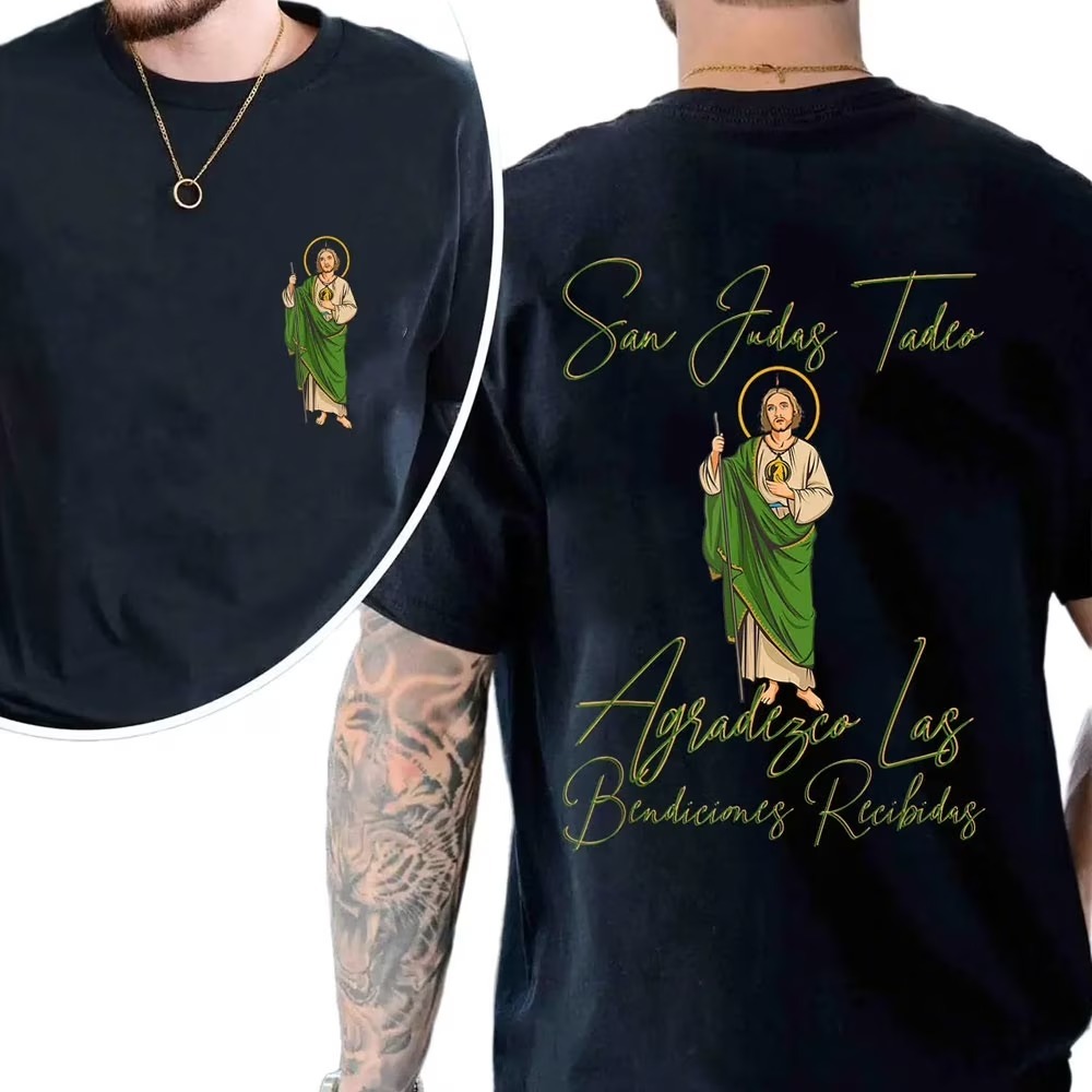 San Judas Tadeo Latino 2 Sides T-Shirt 