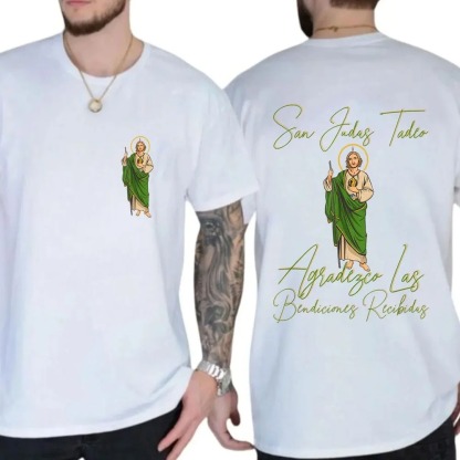 San Judas Tadeo Latino 2 Sides T-Shirt 
