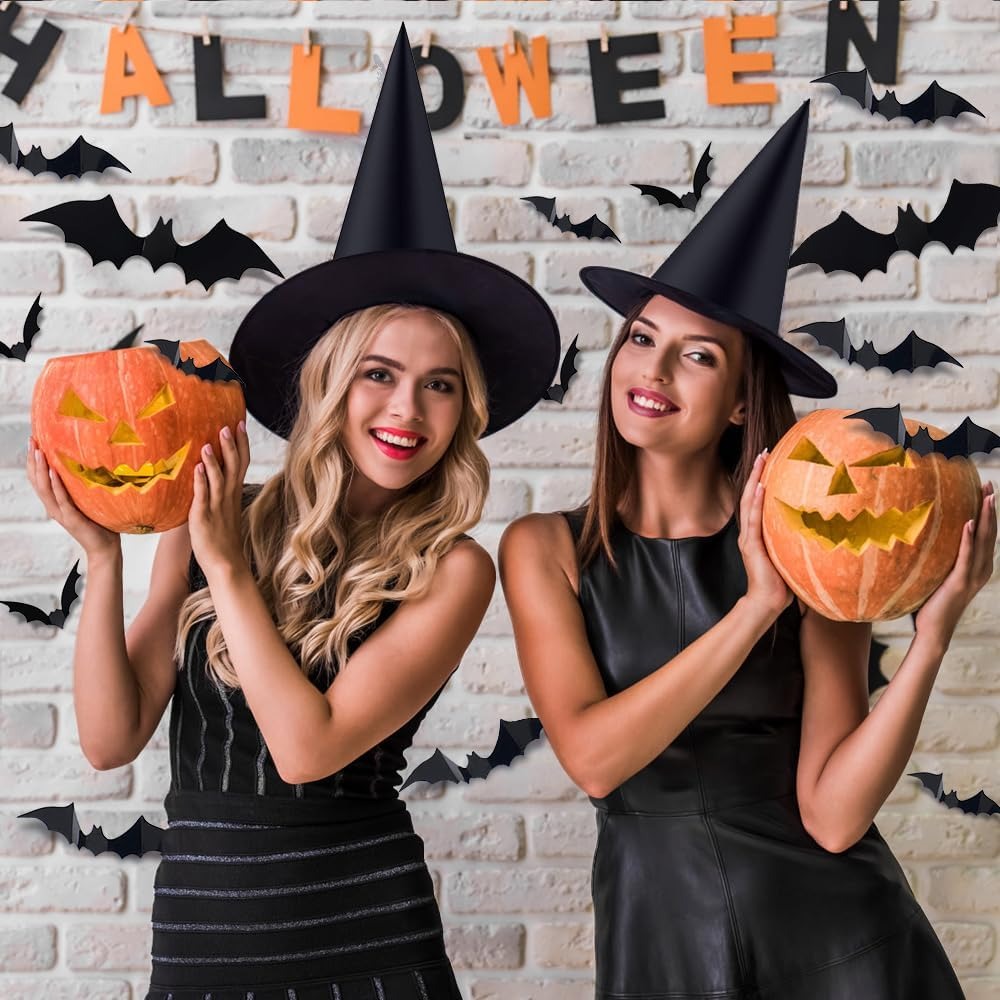 6 PCS Hanging Witch Hat Decor Halloween Party Kit