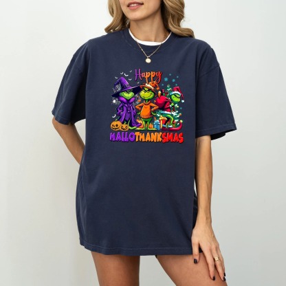 Grinch Happy HalloThanksMas Sweatshirt