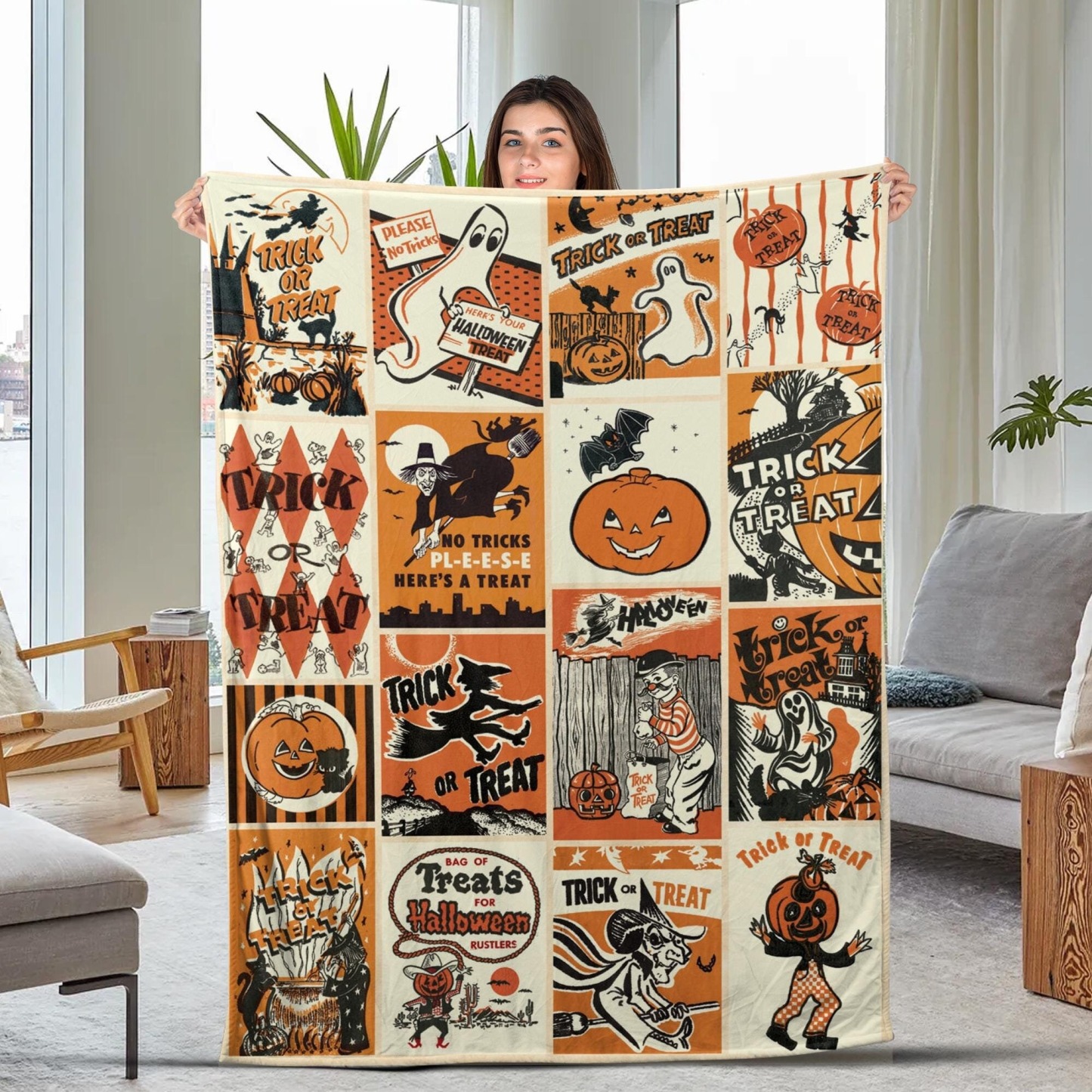 Retro Spooky Season Halloween Blanket