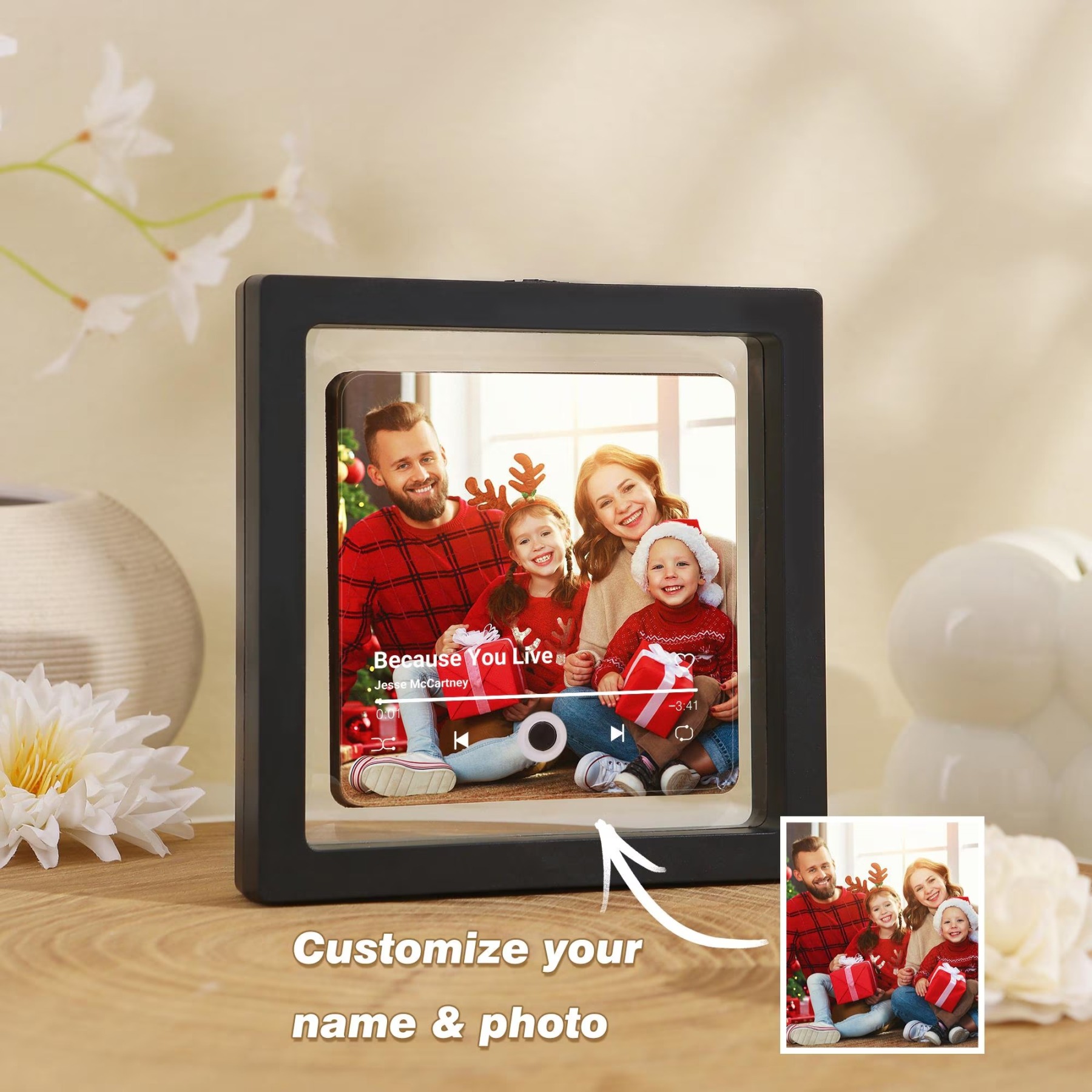 Personalized Music Fridge Magnet with Photo and Song Title