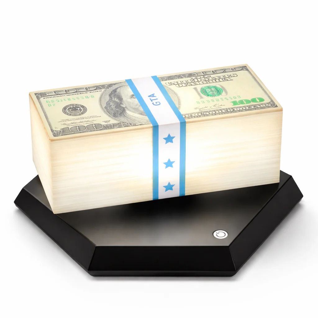 Floating Money Lamp – Magnetic Levitating Cash Light with LED Ambient Glow