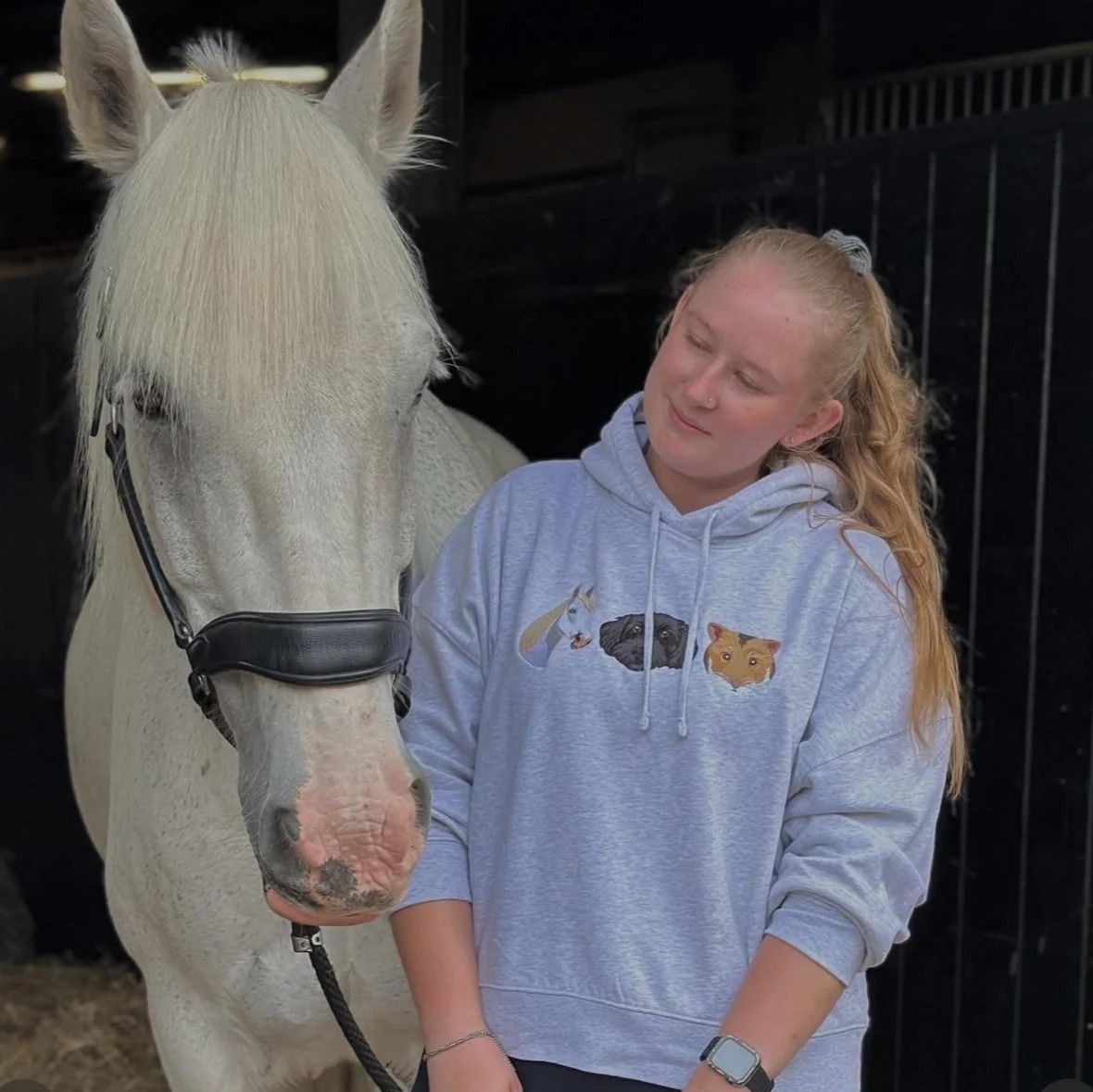 Embroidered Pet Portrait Organic Hoodie Sweatshirt