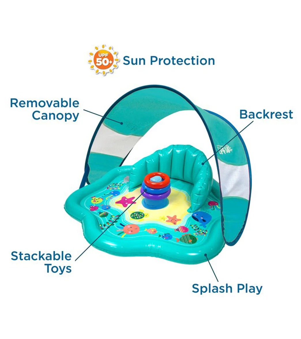 🐳 Baby Splash Play Mat with Canopy | Safe & Fun First Water Experience