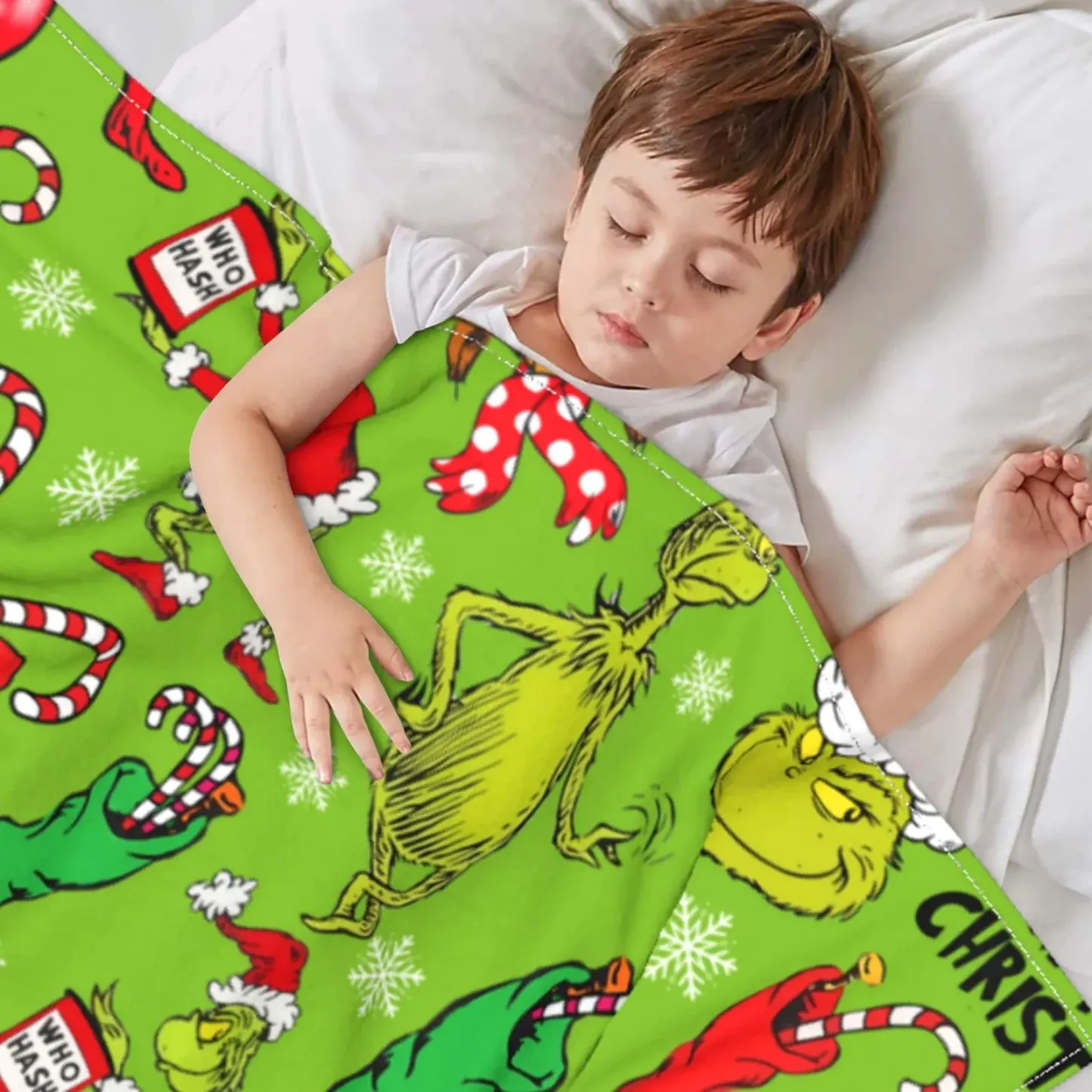Christmas Grinch Flannel Blankets
