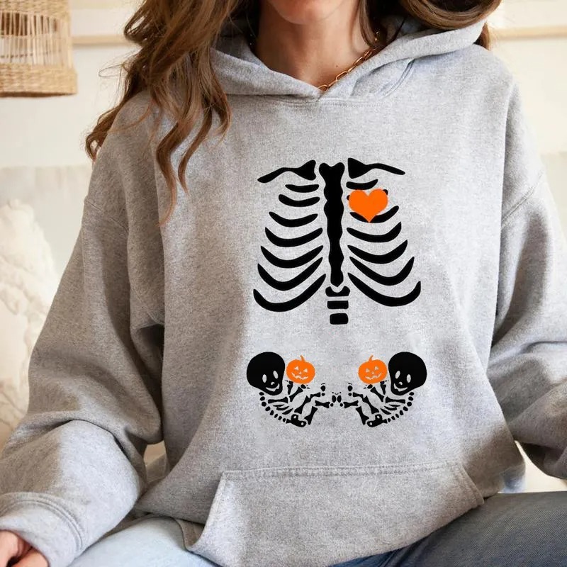 Skeleton Halloween Maternity Sweatshirt