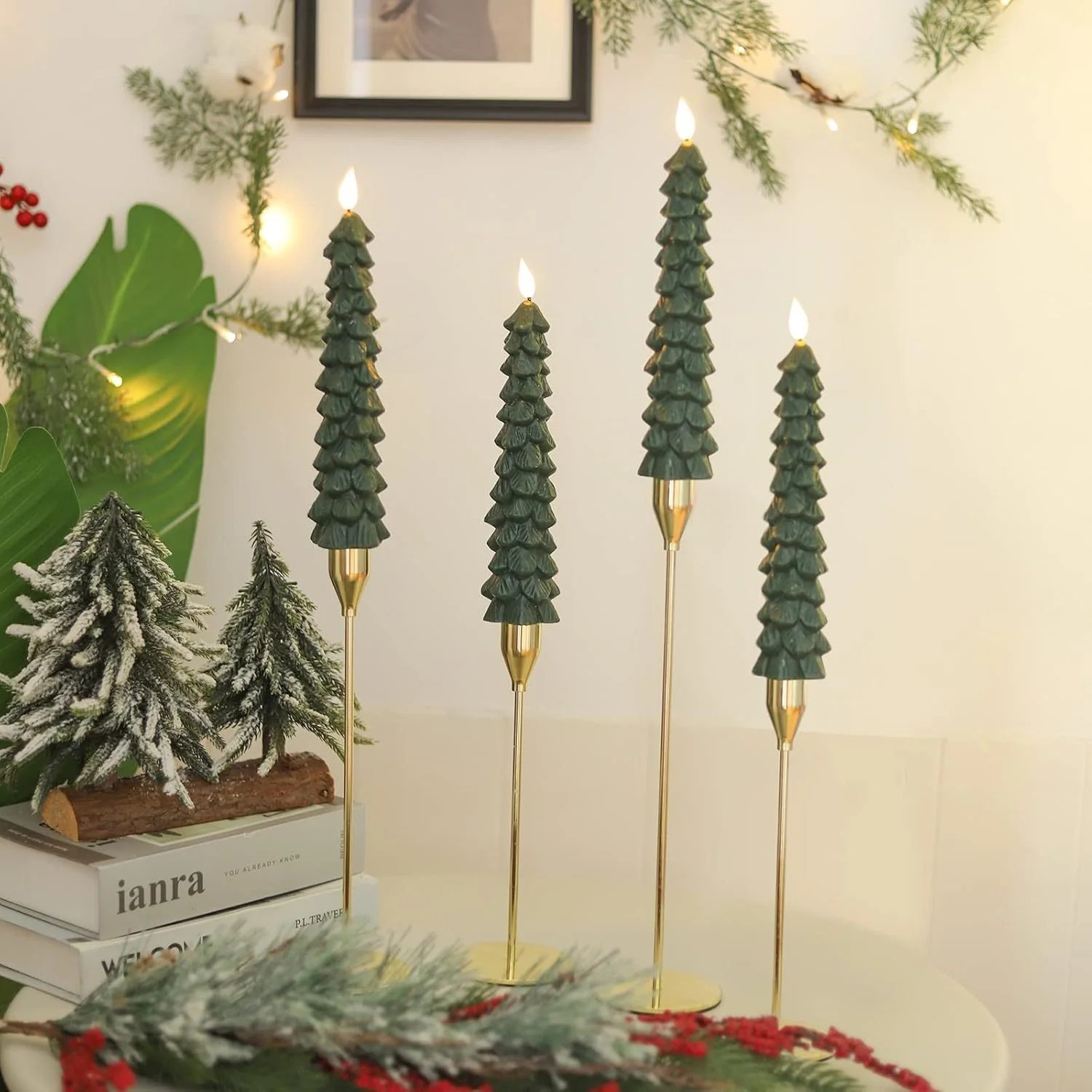 Flameless Taper Candles, Set of 2, Include Remotes.