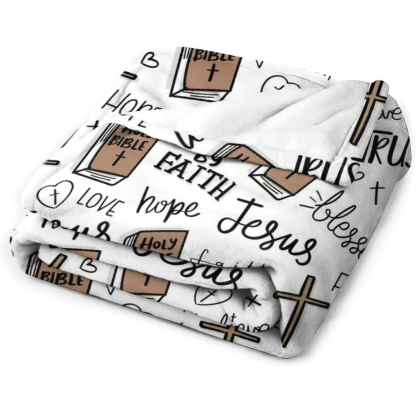 Christian Bible Cross Throw Blanket