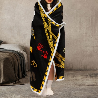 True Crime Watching Blanket - Personalized Wearable Blanket Hoodie
