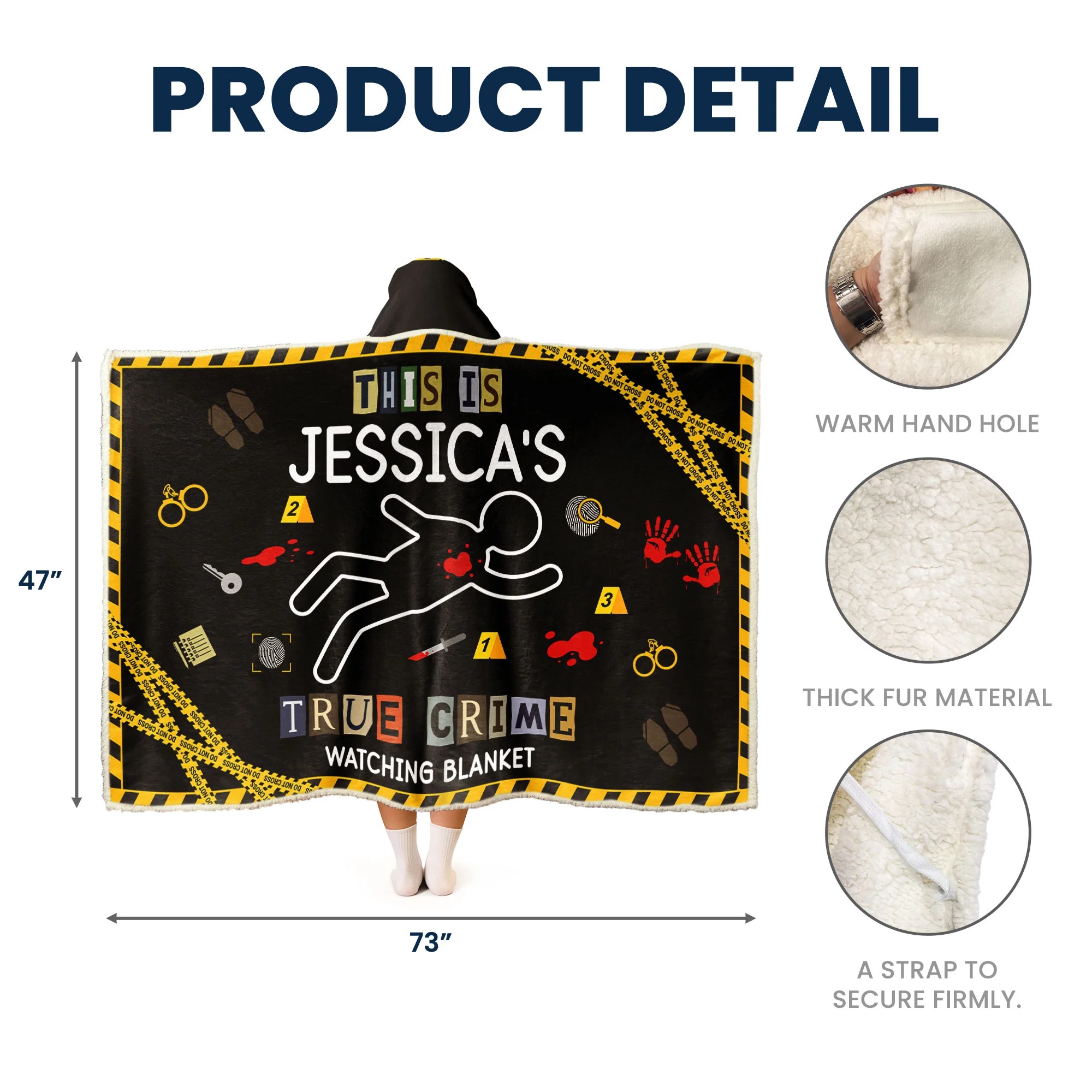 True Crime Watching Blanket - Personalized Wearable Blanket Hoodie