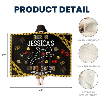 True Crime Watching Blanket - Personalized Wearable Blanket Hoodie